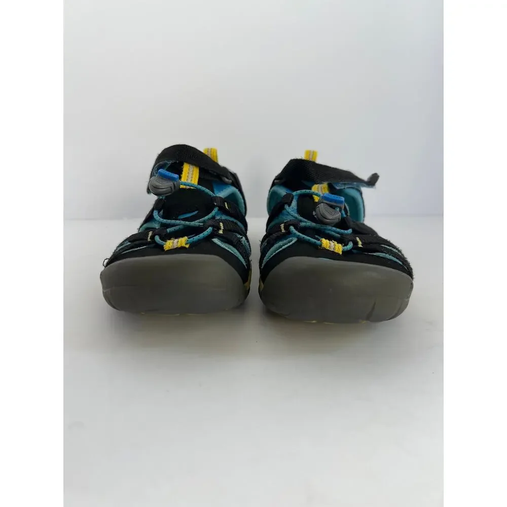 Keen Big Kids Seacamp II CNX Waterproof Water Sandals Black Blue Youth Size 5 6